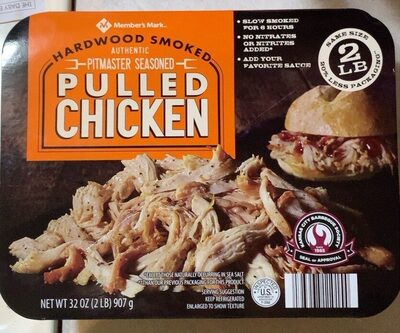 Hardwood Smoked Authentic Pitmaster Seasoned Pulled Chicken, Hardwood Smoked