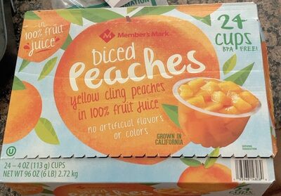 Diced Yellow Cling Peaches In 100% Fruit Juice