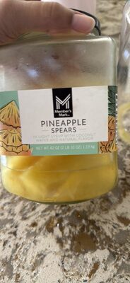 Pineapple Spears Flavored Coconut Water, Pineapple Spears