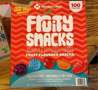 Strawberry, Blueberry, Cherry, Raspberry & Orange Fruit Flavored Fruity Snacks, Strawberry, Blueberry, Cherry, Raspberry & Orange