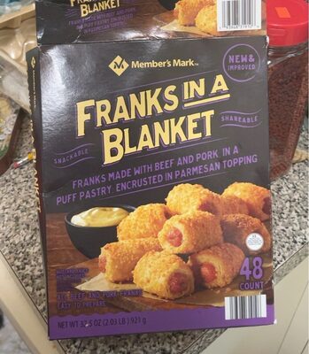 Franks In A Blanket Made With Beef And Pork, In A Puff Pastry, Encrusted In Parmesan Topping, Beef And Pork