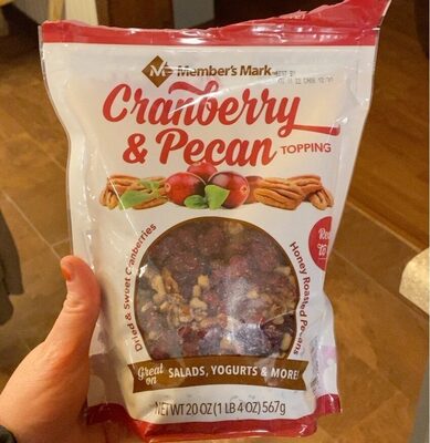 Cranberry & Pecan Dried & Sweet Cranberries Honey Roasted Pecans Topping, Cranberry & Pecan