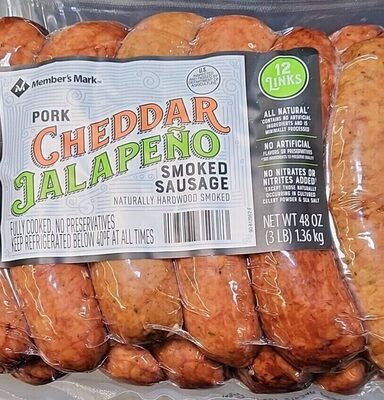 Pork Cheddar Jalapeno Smoked Sausage, Pork Cheddar Jalapeno