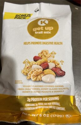 Yogurt Flavored Covered Raisins, Dried Cranberries, Honey Glazed Walnuts, Honey Roasted Peanuts & Granola Trail Mix, Yogurt
