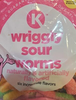 Wriggly Sour Worms Flavored Candy, Strawberry, Green Apple, Lemon, Cherry, Orange, Blue Raspberry