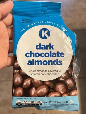Dark Chocolate Whole Almonds Covered In Smooth Dark Chocolate, Dark Chocolate