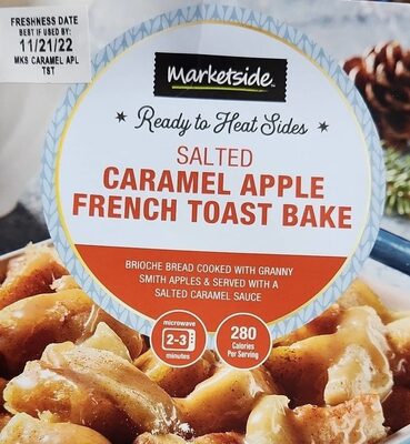 Salted Caramel Apple French Toast Bake Brioche Bread Cooked With Granny Smith Apples & Served With A Salted Caramel Sauce, Salted Caramel Apple French Toast Bake