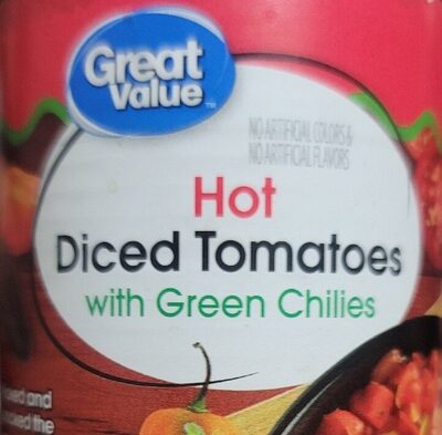 Hot Diced Tomatoes With Green Chilies & Habanero Puree, Hot With Green Chilies & Habanero Puree
