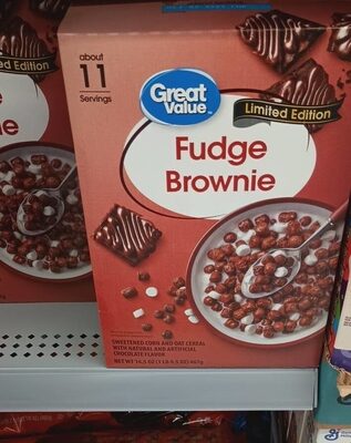 Fudge Brownie Sweetened Corn And Oat Cereal, Fudge Brownie