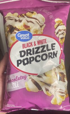 Black & White Drizzle Popcorn, Black & White