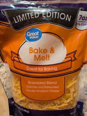 Casserole Blend Shredded Mild Cheddar And Pasteurized Process American Cheese, Casserole