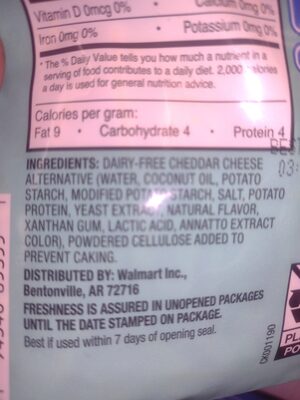 Cheddar Shredded Dairy-Free Cheese Alternative, Cheddar
