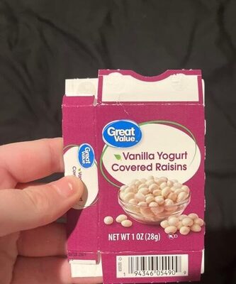 Great Value Vanilla Yogurt Covered Raisins 6-Pack/1oz Cartons