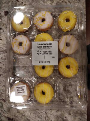 Lemon Iced Mini Donuts, Lemon Iced