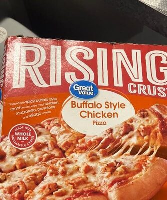 Buffalo Style Chicken Topped With Spicy Buffalo Style Ranch Sauce, White Meat Chicken, Mozzarella, Provolone And Asiago Cheese Rising Crust Pizza, Buffalo Style Chicken