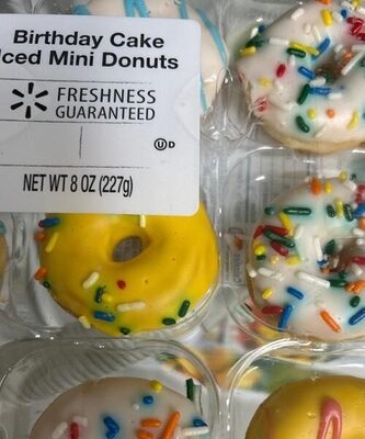 Birthday Cake Iced Mini Donuts, Birthday Cake