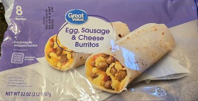 Egg, Sausage & Cheese Burritos, Egg, Sausage & Cheese