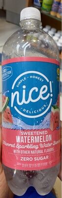 Sweetened Watermelon Flavored Sparkling Water Beverage, Sweetened Watermelon
