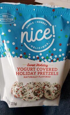 Sweet Holiday Flavored Yogurt Covered Holiday Pretzels, Sweet Holiday