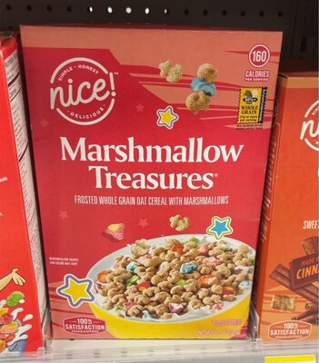 Marshmallow Treasures Frosted Whole Grain Oat Cereal With Marshmallows, Marshmallow Treasures