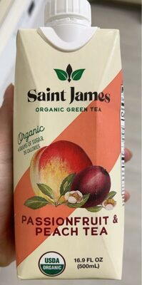 Organic Passion Fruit & Peach Flavored Green Tea, Passion Fruit; Peach