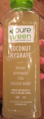 Cold Pressed Coconut Water Juice, Lemon, Pineapple, Chia