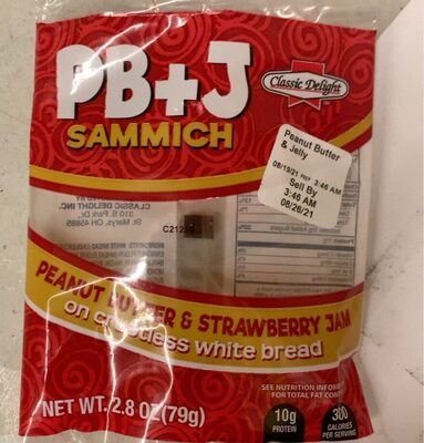 Peanut Butter & Strawberry Jam On Crustless White Bread, Peanut Butter & Strawberry