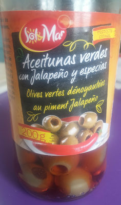 Pitted Green Olives With Hot Chili Pepper & Spices In Sunflower Oil, Hot Chili Pepper & Spices