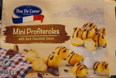 Mini Cream Puffs With Dark Chocolate Sauce Packets, Dark Chocolate Sauce