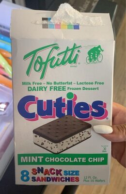 Mint Chocolate Chip Snack Size Sandwiches Dairy Free Frozen Dessert, Mint; Chocolate Chip