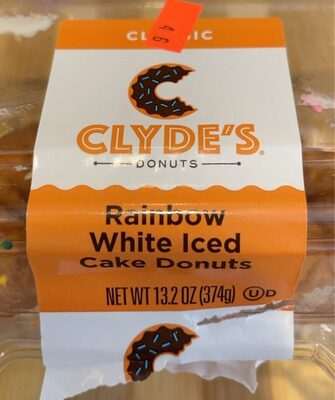 Rainbow White Iced Cake Donuts, Rainbow White Iced