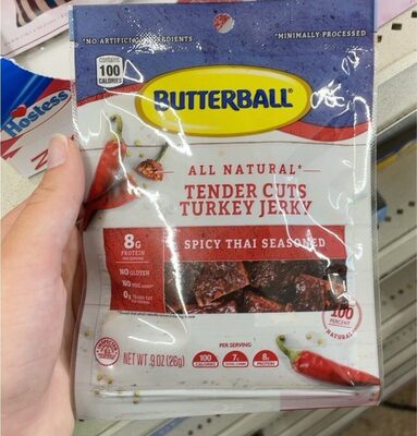Spicy Thai Seasoned Tender Cuts Turkey Jerky, Spicy Thai Seasoned