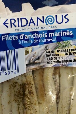 Greek Style Marinated Anchovy Fillet In Sunflower Oil With Black Olives, Greek Style