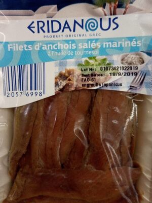 Greek Style Salted Anchovy Fillet In Sunflower Oil With Black Olives, Greek Style