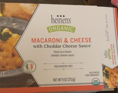 Organic Macaroni & Cheese Pasta With Cheddar Cheese Sauce, Cheddar Cheese Sauce