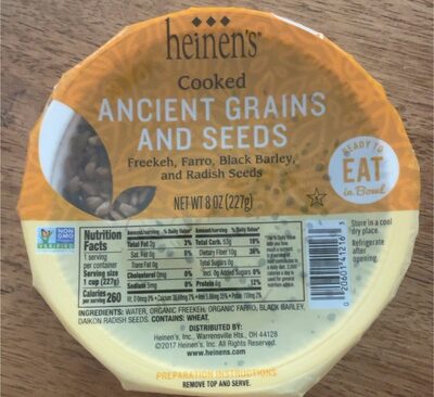 Ancient Grains And Seeds Cooked Freekeh, Farro, Black Barley, And Radish Seeds, Ancient Grains And Seeds