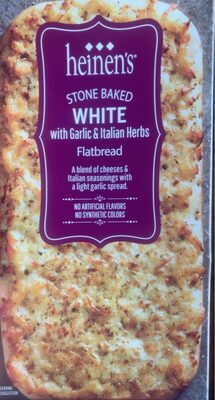 Stone Baked White Flatbread With Garlic & Italian Herbs, White With Garlic & Italian Herbs