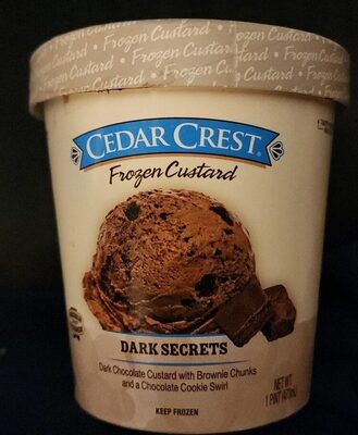 Dark Chocolate Frozen Custard With Brownie Chunks And A Chocolate Cookie Swirl, Dark Secrets