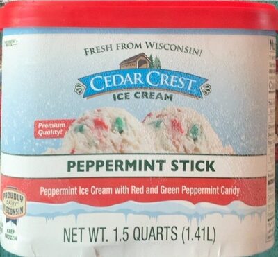 Peppermint Stick Peppermint Ice Cream With Red And Green Peppermint Candy, Peppermint Stick With Red And Green Peppermint