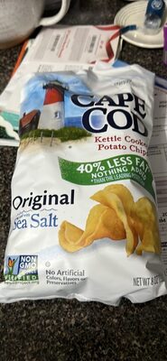 Cape Cod Potato Chips, Less Fat Original Kettle Chips, 8 Oz