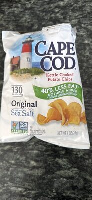 Cape Cod Potato Chips, Less Fat Original Kettle Chips, 1 Oz