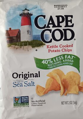 Cape Cod Potato Chips, Less Fat Original Kettle Chips, 2 Oz