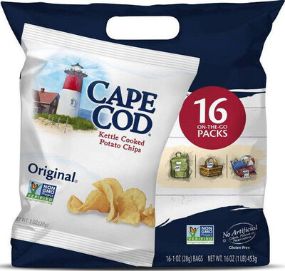 Cape Cod Potato Chips, Original Kettle Chips, Snack Bags, 16 Ct