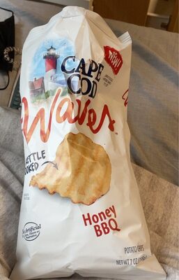 Cape Cod Waves Potato Chips, Wavy Cut Honey BBQ Kettle Chips, 7 Oz