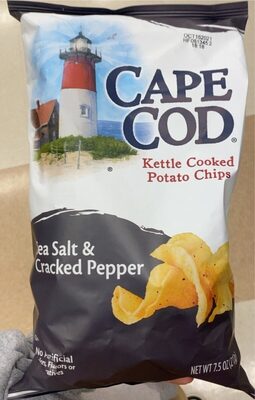 Cape Cod Sea Salt & Cracked Pepper Chips, 7.5 Oz Bag