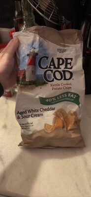 Cape Cod Less Fat White Cheddar & Sour Cream Chips, 7.5 Oz Bag