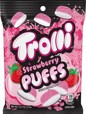 Strawberry Puffs Gummi Candy, Strawberry Puffs