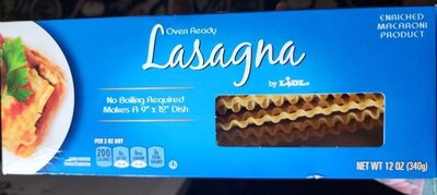 Enriched Macaroni Product, Lasagna