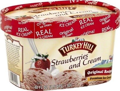 Strawberries And Cream Premium Ice Cream, Strawberry; Cream