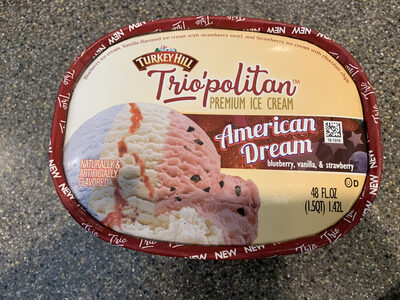 American Dream  Premium Ice Cream, Blueberry, Vanilla, & Strawberry